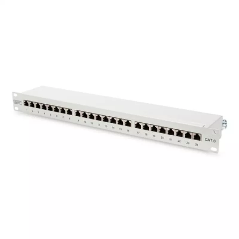 DIGITUS DN-91624S pannello patch a 24 porte Cat6 schermato, 1U 19 pollici, grigio