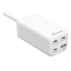 Caricabatterie da viaggio MediaRange MRMA124 100W AC, 3x USB-C, ingresso 100–240V, cavo 1,5 m, bianco