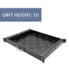 Qoltec 54509 ripiano scorrevole in acciaio per rack, 600x600, nero