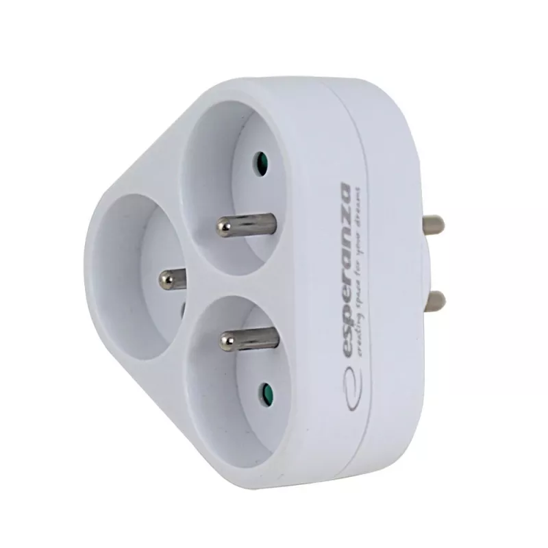 Esperanza ELK303W multipresa elettrica, 3 prese, bianca