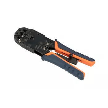 Pinza crimpatrice RJ45 Extralink 4P+6P+8P con cricchetto per connettori modulari, 1 pz.