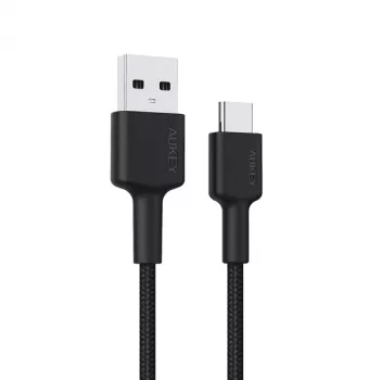 Cavo USB-A a USB-C AUKEY CB-CD30 0,9 m – nero, intrecciato, USB PD 3.0, 0,48 Gbit/s