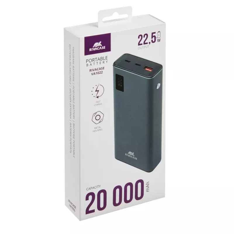 Powerbank Rivacase VA1022 20000 mAh USB caricabatterie portatile
