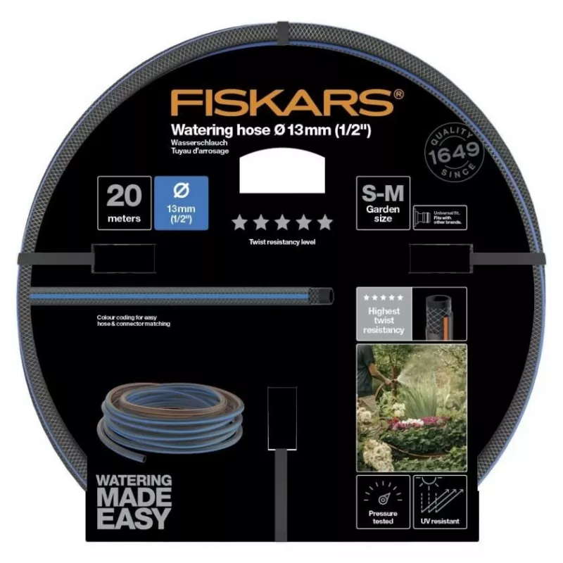 Tubo da giardino Fiskars 1027107 20 m fuori terra blu grigio