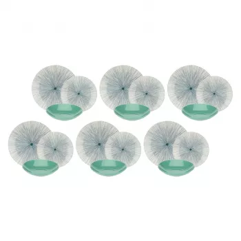 Servizio da tavola per 6 persone Rose&Tulipani R18380TA18 ceramica motivo floreale, 18 pezzi