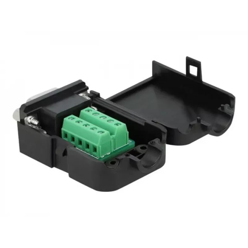 Connettore per fili DeLOCK 66265 Sub-D 9 morsettiera a 10 poli nero