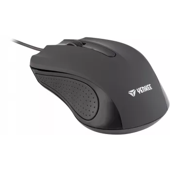 Mouse USB con cavo, 3 tasti, superficie gommata, 1000 DPI