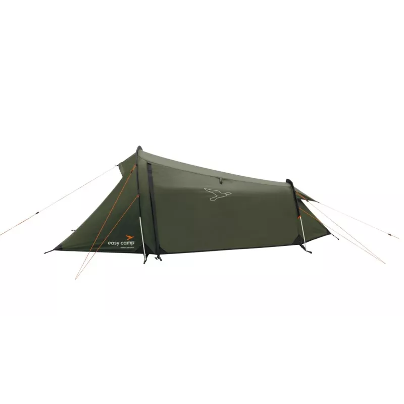Tenda tunnel easy camp Sarek 1 (verde scuro/arancione, 2025) — design tunnel monoposto