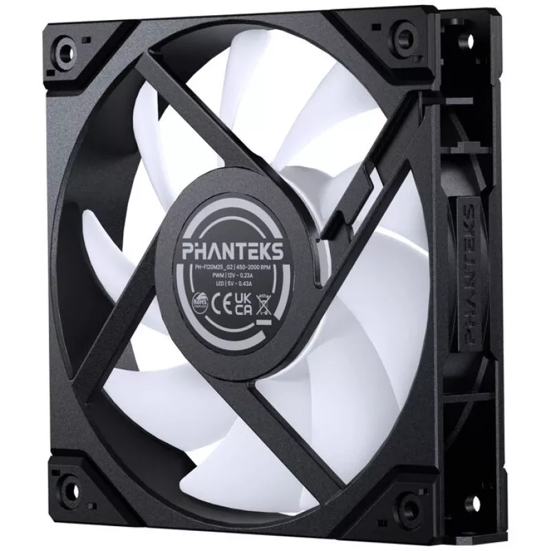 Phanteks M25 Gen2 PH-F120M25R_G2_DBK01 ventola per case 120 mm PWM D-RGB, Reverse Airflow, nera