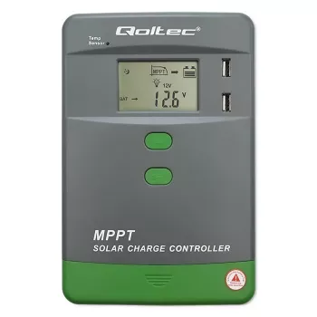 Regolatore di carica solare MPPT QOLTEC 53662 con sensore di temperatura