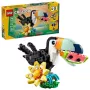 Giocattolo da costruzione LEGO Creator 3-in-1 animali selvatici set tucano tropicale 31173