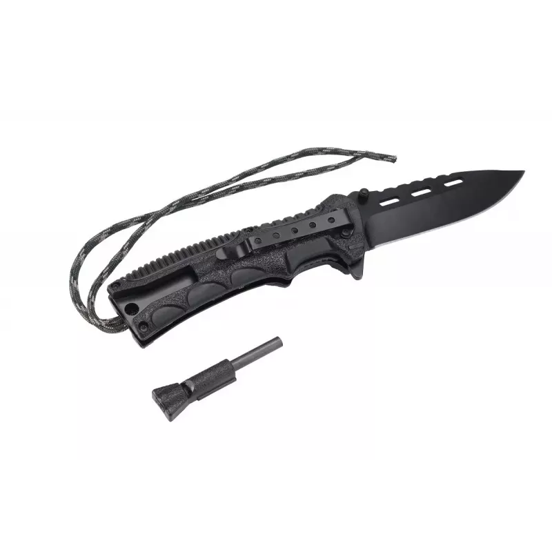 Coltello survival AZYMUT Survival Fire Starter — coltello da campeggio a lama fissa con accendifuoco integrato