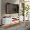 Mobile TV Cama TULA 183x35x37 bianco opaco + camino bianco