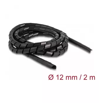 DeLOCK guaina a spirale flessibile 2 m x 12 mm nero polietilene