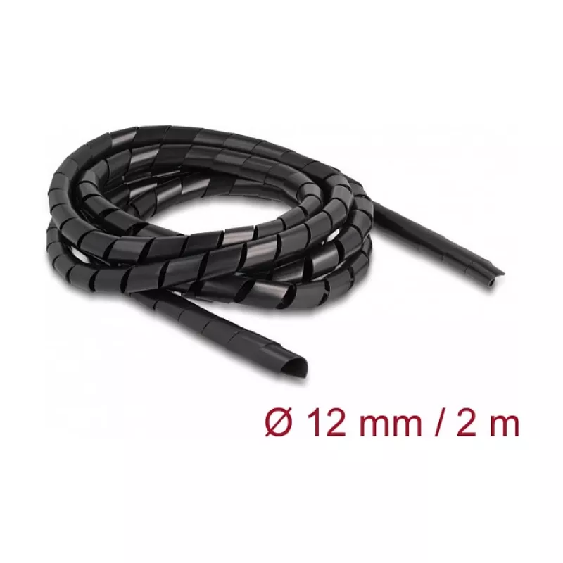 DeLOCK guaina a spirale flessibile 2 m x 12 mm nero polietilene