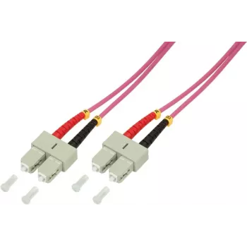 LogiLink - Cavo patch - SC multimodale (M) a SC multimodale (M) - 1 m - fibra ottica - duplex - 50/125 micrometri - OM4 - senza alogeni - viola erica