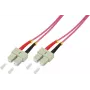LogiLink - Cavo patch - SC multimodale (M) a SC multimodale (M) - 1 m - fibra ottica - duplex - 50/125 micrometri - OM4 - senza alogeni - viola erica