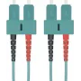 Cavo patch in fibra ottica helos 50/125 µm OM3 SC 15 m duplex aqua