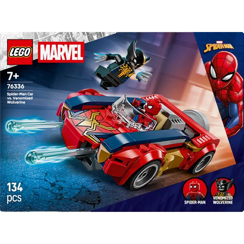 LEGO MARVEL 76336 Auto di Spider-Man vs. Wolverine venomizzato