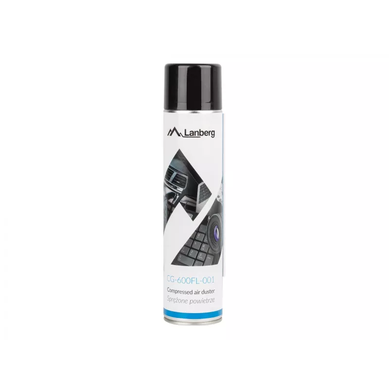 Spray ad aria compressa LANBERG CG-600FL-001 — 600 ml, per la pulizia del PC, nero/blu/bianco