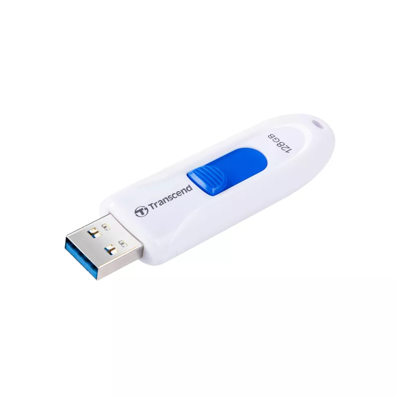 Transcend JetFlash 790 TS128GJF790W chiavetta USB, 128 GB, USB 3.1 Gen 1, connettore retrattile, bianco