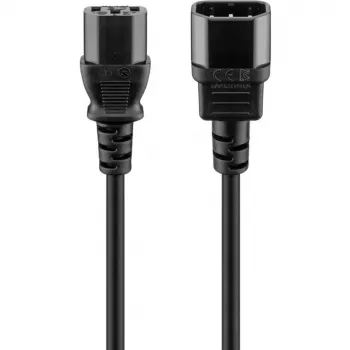 Wentronic Goobay prolunga per connettore apparecchi, 1 m, nero - connettore maschio C14 (connettore apparecchi) > connettore femmina C13 (connettore apparecchi) (95125)