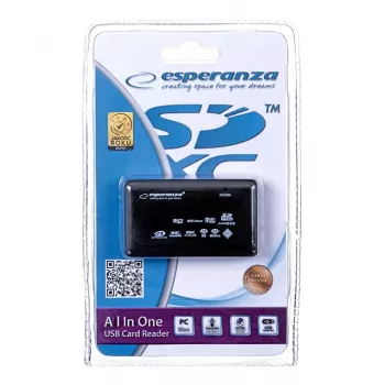Esperanza EA119 lettore di schede nero USB 2.0
