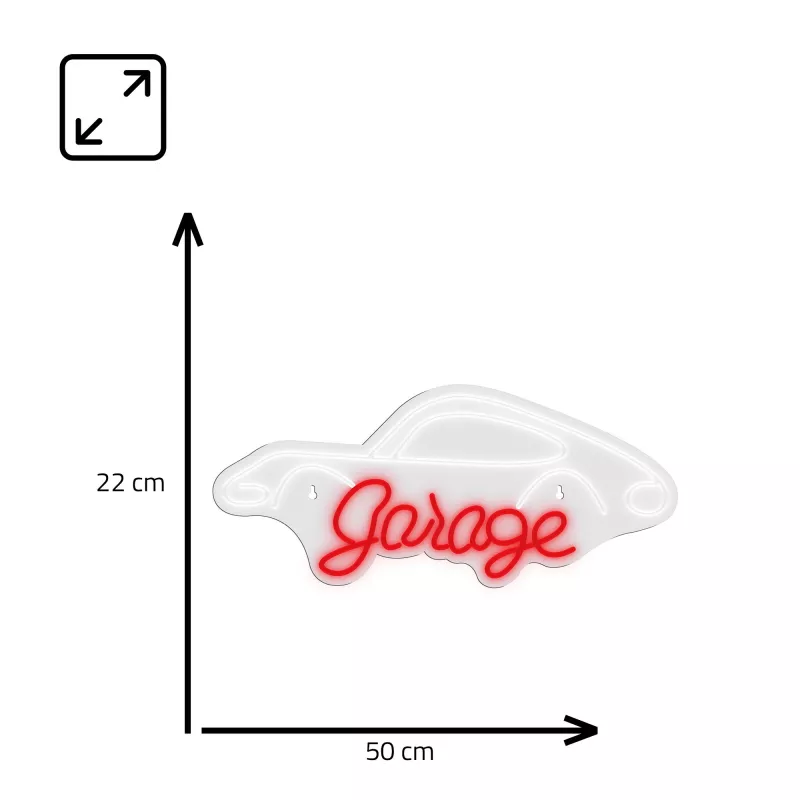 Lampada neon decorativa MANTA SNL95WH bianco-rosso — illuminazione bicolore in stile neon