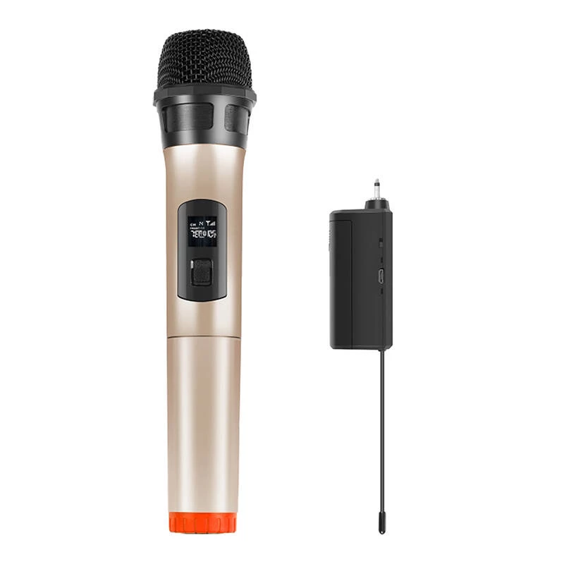 Microfono dinamico wireless UHF PU628J con display LED (oro)