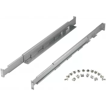 Kit guide per rack PowerWalker 10120531 — argento, larghezza 550 mm, altezza 140 mm, profondità 70 mm, supporta profondità rack 78–120 cm, peso 3,1 kg