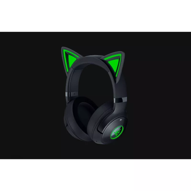 Razer Kraken Kitty V2 BT cuffie gaming wireless, Bluetooth 5.2, over-ear, microfono, cancellazione del rumore, Chroma RGB, 20–20.000 Hz, nere