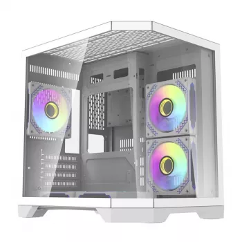 Case per computer Darflash FT350 + 5 ventole aRGB (bianco)