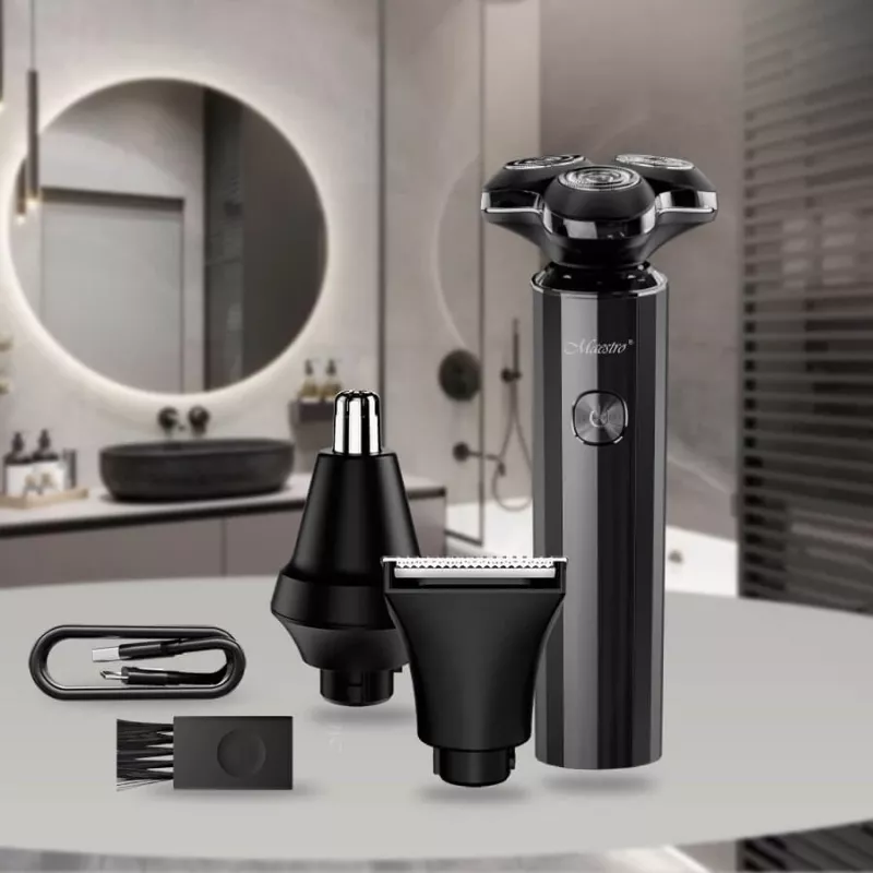 Set di rasatura Maestro MR-676 3-in-1 USB ricaricabile design compatto