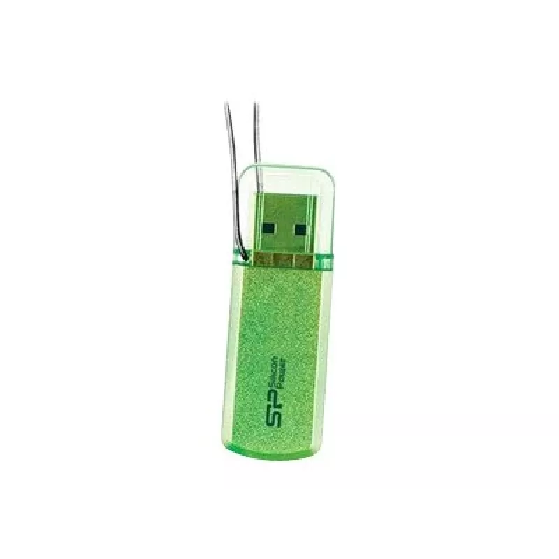 Chiavetta USB Silicon Power Helios 101 — 8 GB, USB 2.0, Type-A, verde, con cappuccio