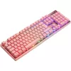 Deltaco GAM-021-RGB-P-DE - formato completo (100%) - USB - interruttori a membrana - QWERTZ - rosa