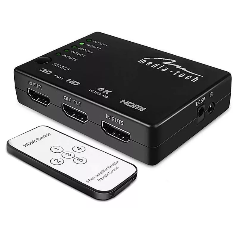 Media-Tech MT5207 Switch HDMI 5x, 4K