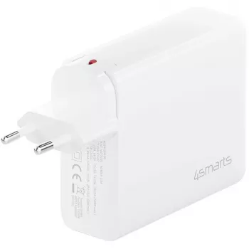 Caricabatterie rapido da interno 4smarts 545200 — 200 W, 4× USB-C, 100–240 V, cavo 1,5 m, bianco