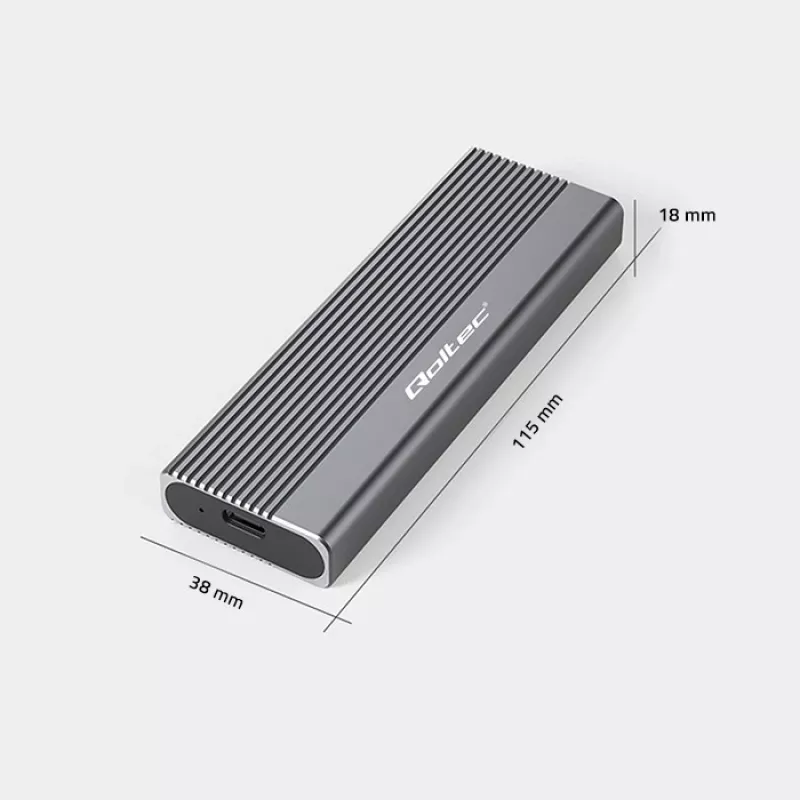 Qoltec contenitore per SSD M.2 SATA (NGFF), USB-C