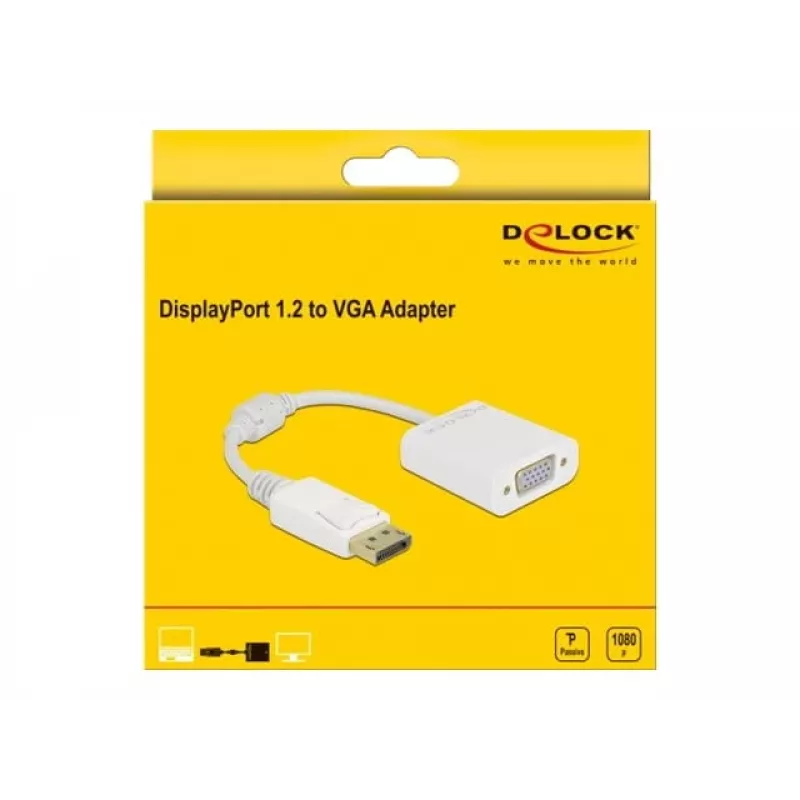 Adattatore DisplayPort 1.2 connettore maschio su VGA connettore femmina DeLOCK 61007