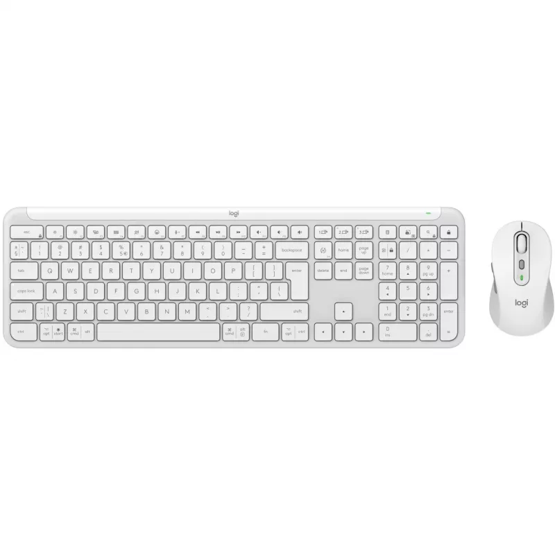 Logitech Signature Slim Combo MK950 - set tastiera e mouse - 100% Full Size - wireless - Bluetooth 5.1 LE - QWERTY - US International - off-white (920-012491)