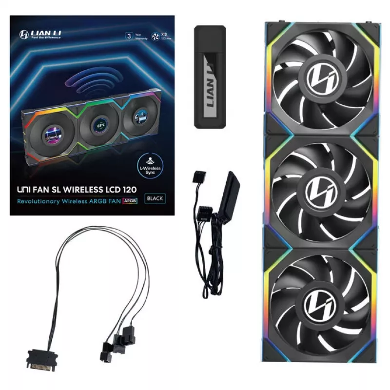 Lian Li UNI FAN SL Wireless LCD 120 nero 3 pz.