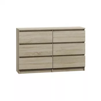 Cassettiera Top e Shop M6 120 SON 2x3, rovere, 6 cassetti, 1200×300×770 mm