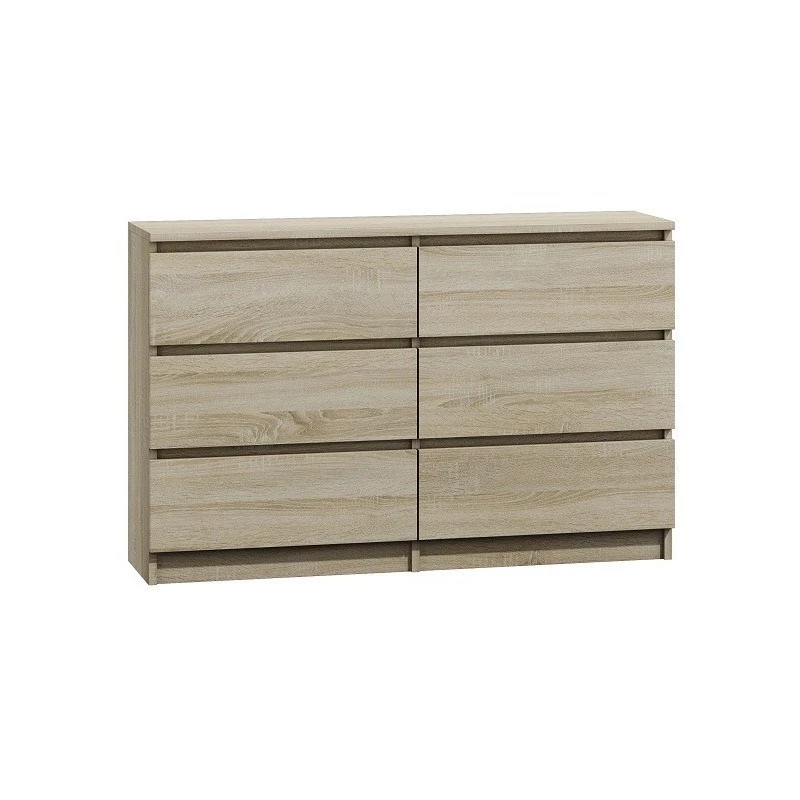 Cassettiera Top e Shop M6 120 SON 2x3, rovere, 6 cassetti, 1200×300×770 mm