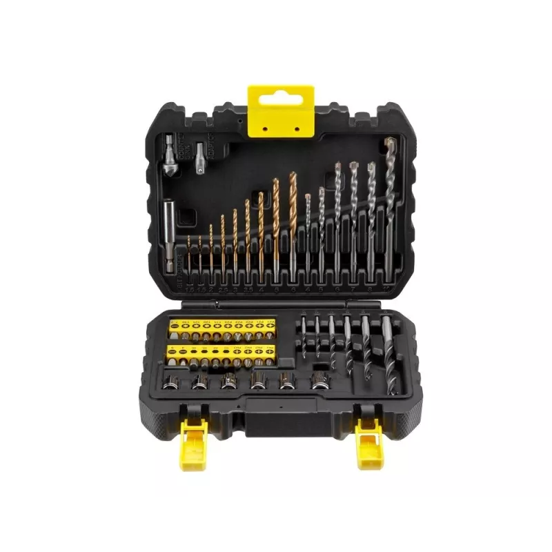 Set di utensili manuali STANLEY STA88546 — set universale da 50 pezzi con punte e attrezzi da officina con valigetta, adatto per legno