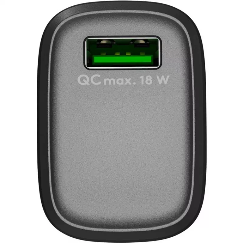Caricabatterie rapido USB-A QC (18 W) (nero)