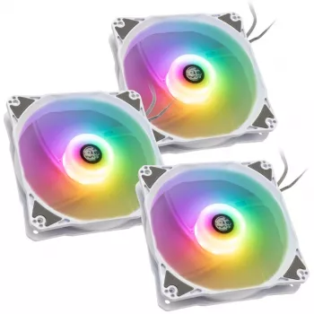 Ventola per case BitsPower Notos RGB PWM 120mm bianco, confezione da 3
