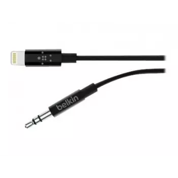 Cavo Belkin Lightning a jack cuffie - Lightning maschio a mini jack stereo maschio - 91,4 cm - nero - per Apple iPhone (Lig