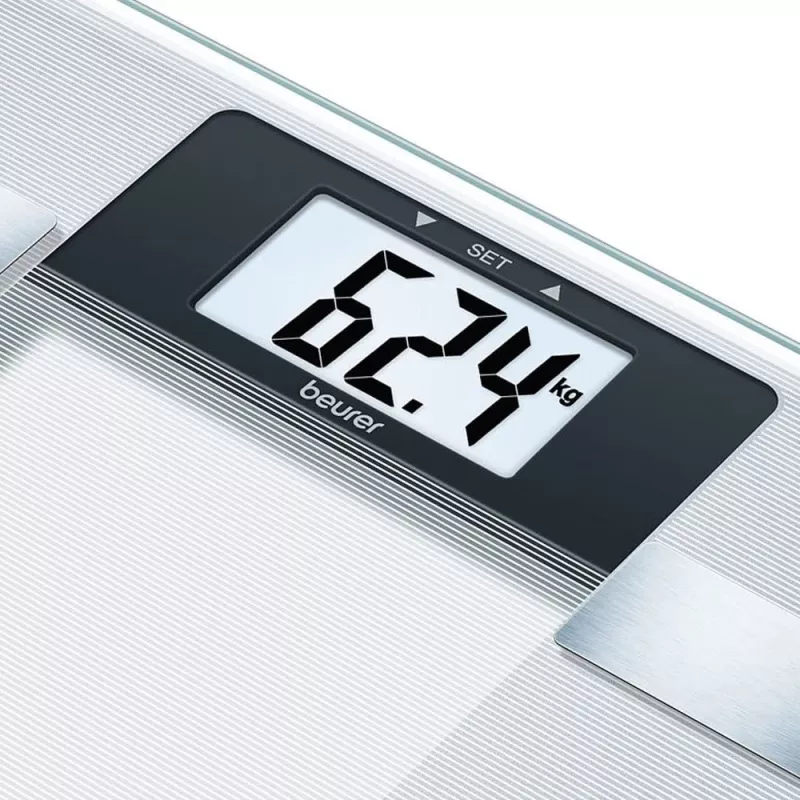 Bilancia pesapersone elettronica Beurer BG 13 Square grigia, trasparente
