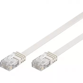Wentronic Goobay cavo patch piatto CAT 5e, U/UTP, bianco, 15 m - misto rame CCA (93364)
