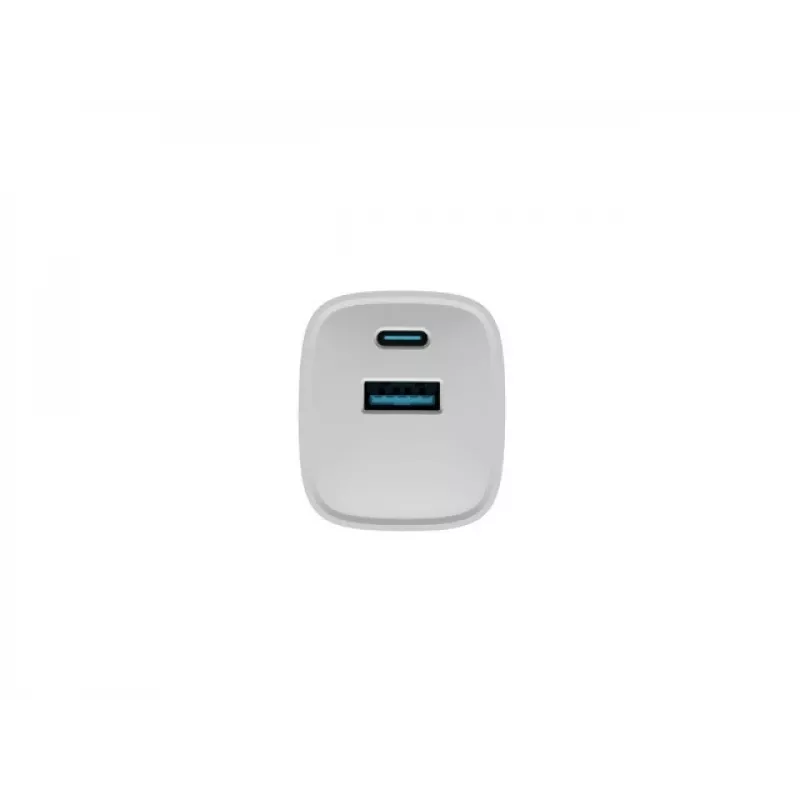 Caricabatterie con filo per dispositivi mobili NATEC NUC-2140, 30W, USB-C PD 3.0 + USB-A, Samsung AFC, bianco
